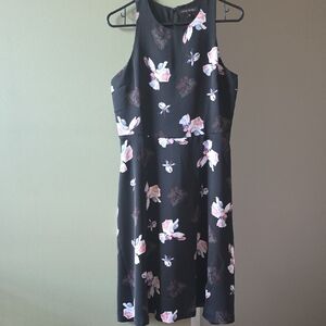 Banana Republic Black Floral Midi Dress